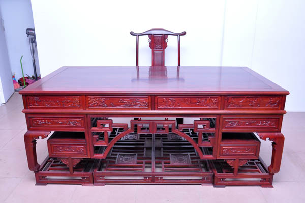 红檀书桌(富森缘)
