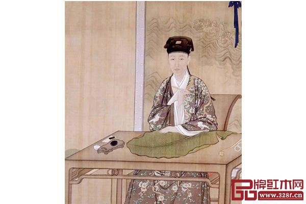 清人绘《乾隆帝古装像》中，装扮成普通青年汉族文人的乾隆