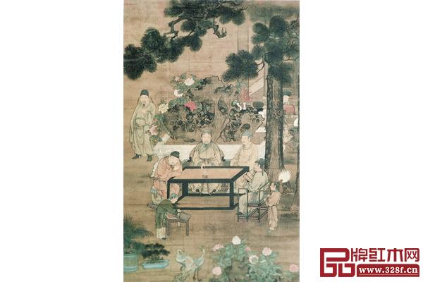 《明人十八学士图（琴）》台北故宫博物院藏