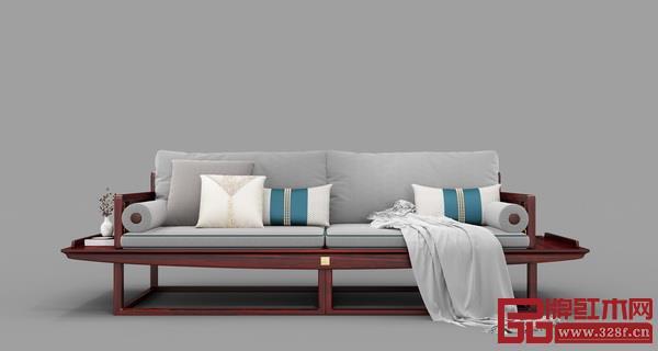 顺泰轩·书香门第的《承道沙发》 采用大热的莫兰迪色调 将气质美感发挥极致